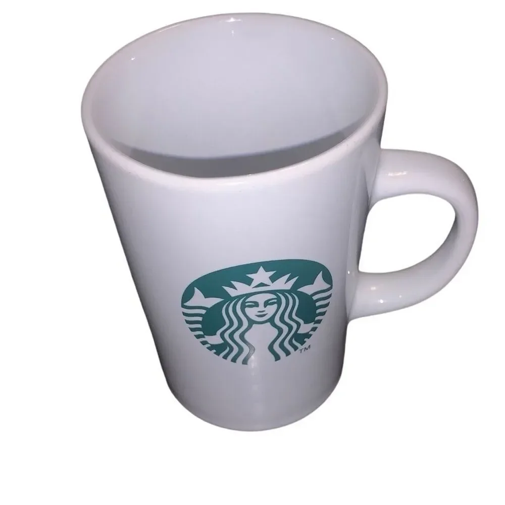 Vintage Starbucks 2011 Mermaid Siren Logo Coffee Mug Cup White Heavy Classic